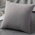 Housse de Coussin en Velours à Vague Gris Clair - Gris / Single-sided