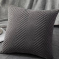 Housse de Coussin en Velours à Vague Gris - Gris / Single-sided