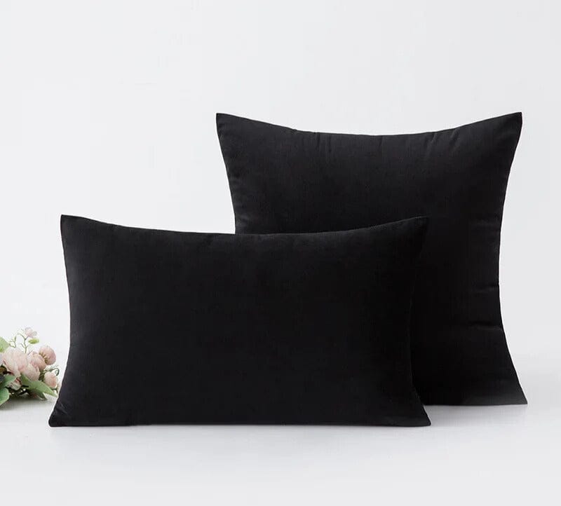 Housse de Coussin en Velours Noir - Noir / 30x50cm 1pcs cover