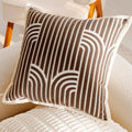 Housse de Coussin Luxe Léger avec Relief Marron et Blanc - Couleur 22 / (45x45cm)