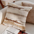 Housse de Coussin Luxe Léger en Peluche à Bande - Couleur 8 / (45x45cm)