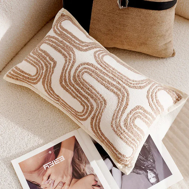 Housse de Coussin Luxe Léger Rectangle avec Relief Géométrique - Couleur 24 / (30x50cm)