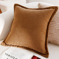 Housse de Coussin Luxe Léger Unie Marron - Couleur 11 / (45x45cm)
