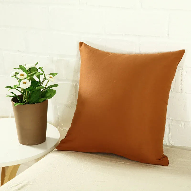 Housse de Coussin Minimaliste Marron Clair - Marron / 40x40cm