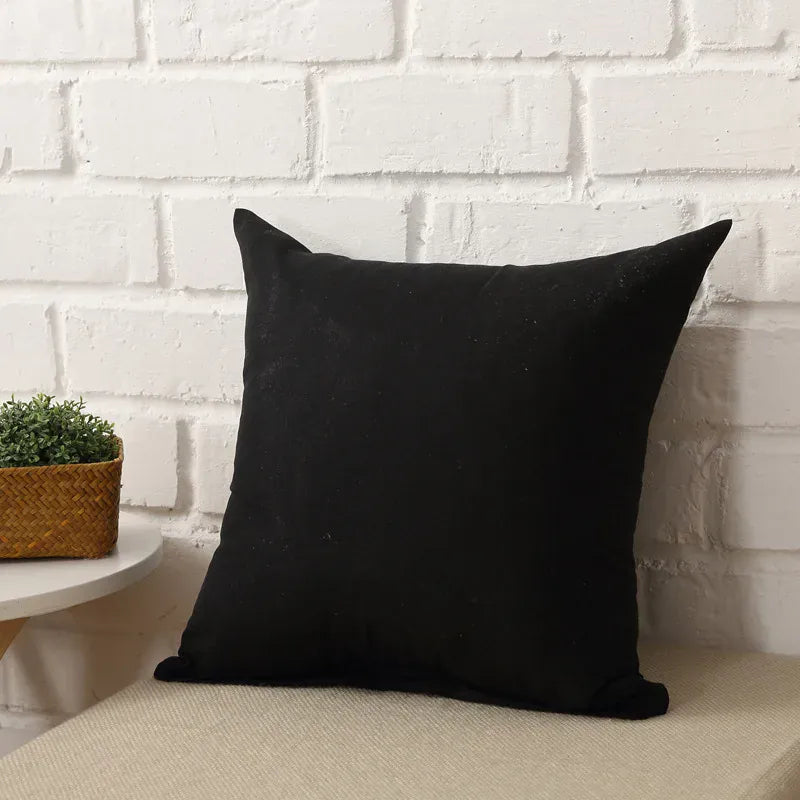 Housse de Coussin Minimaliste Noir - Noir / 40x40cm