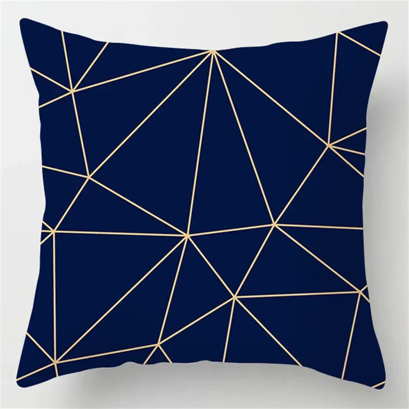 Housse de Coussin Motif Géométrique Linéaire Doré - 16 / 40x40cm