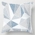 Housse de Coussin Motif Ligne Géométrique Bleu - 27 / 40x40cm