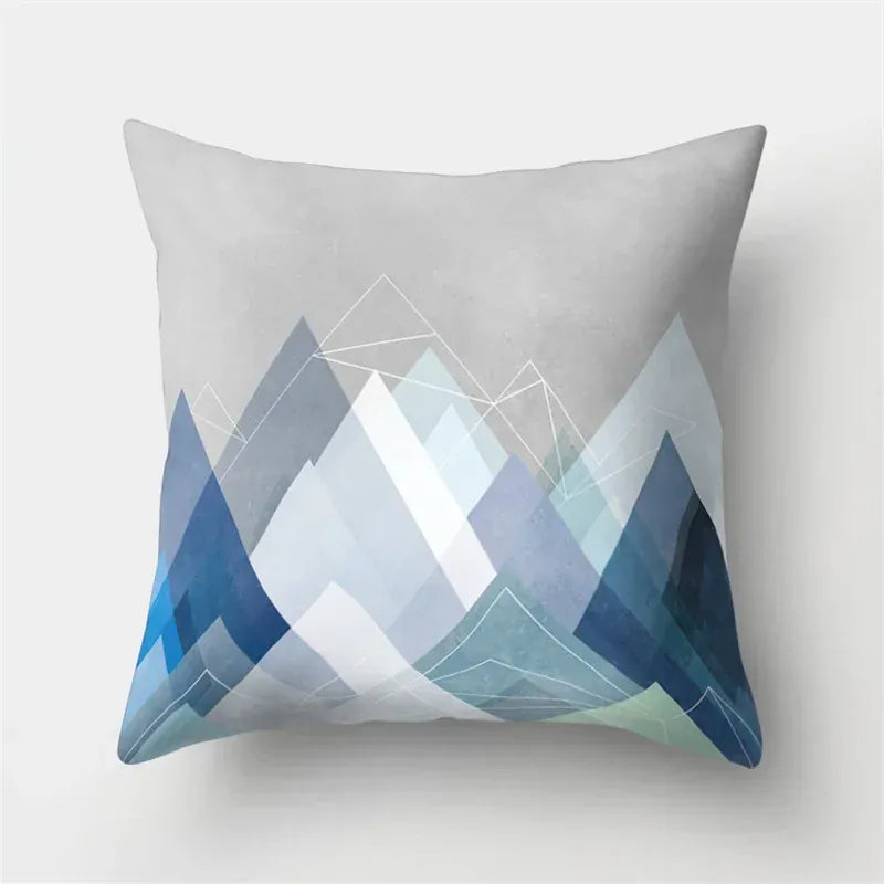 Housse de Coussin Motif Montagnes Géométriques - 7 / 40x40cm
