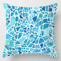 Housse de Coussin Motif Mosaïque Bleu - 28 / 40x40cm