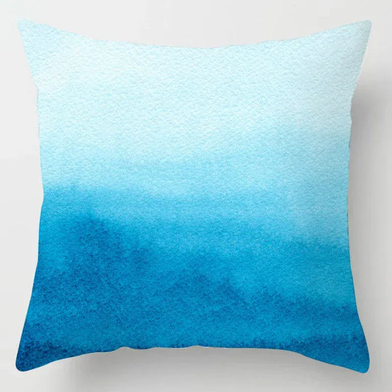 Housse de Coussin Motif Ombré / Dégradé Bleu - 22 / 40x40cm