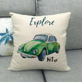 Housse de Coussin Motif VW Coccinelle Rétro "Explore" - 14 / 40x40cm