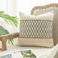 Housse de Coussin Texture Rayée Tissée en Losange - B / 450mm*450mm