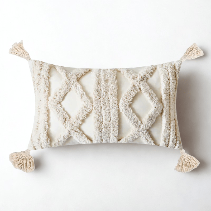 Housse de Coussin Touffeté à Pompons Motif Vertical - Default Title / A-30X50CM
