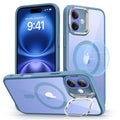 iPhone 16 Plus Classic Hybrid Case with Stash Stand (HaloLock) - Clear Blue - Clear Blue