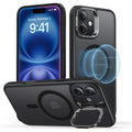 iPhone 16 Plus Classic Hybrid Case with Stash Stand (HaloLock) - Frosted Black - Frosted Black