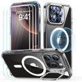 iPhone 16 Pro Classic Hybrid with Stash Stand Protection Bundle - Clear - Clear