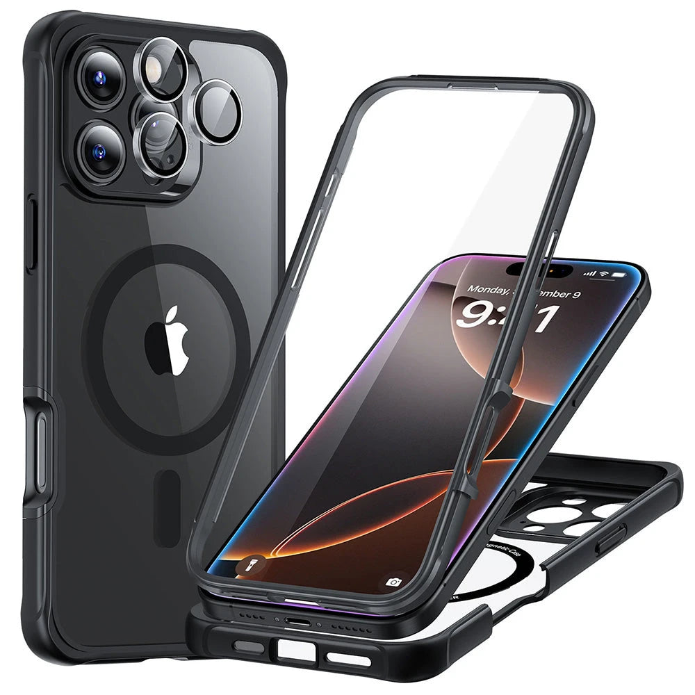 iPhone 16 Pro Max Armor Tough Case (HaloLock) - Clear Black - Clear Black