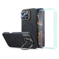 iPhone 16 Pro Max Cloud Soft Case with Stash Stand Protection Bundle - Black - Black
