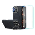 iPhone 16 Pro Cloud Soft Case with Stash Stand Protection Bundle - Black - Black