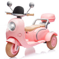 iYofe 12V Electric Motorcycle for Kids, 2 Seater Battery Power Ride on Toys with Slow Start, LED, Music, USB, 3 Wheel Electric Motorcycle for - Pink