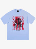 Thesupermade Skull Printed Logo Design T Shirt -1159 - Blue / M