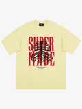 Thesupermade Skull Printed Logo Design T Shirt -1159 - Yellow / L