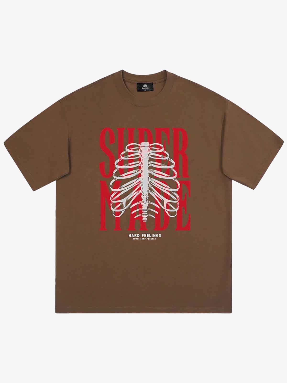 Thesupermade Skull Printed Logo Design T Shirt -1159 - Brown / M
