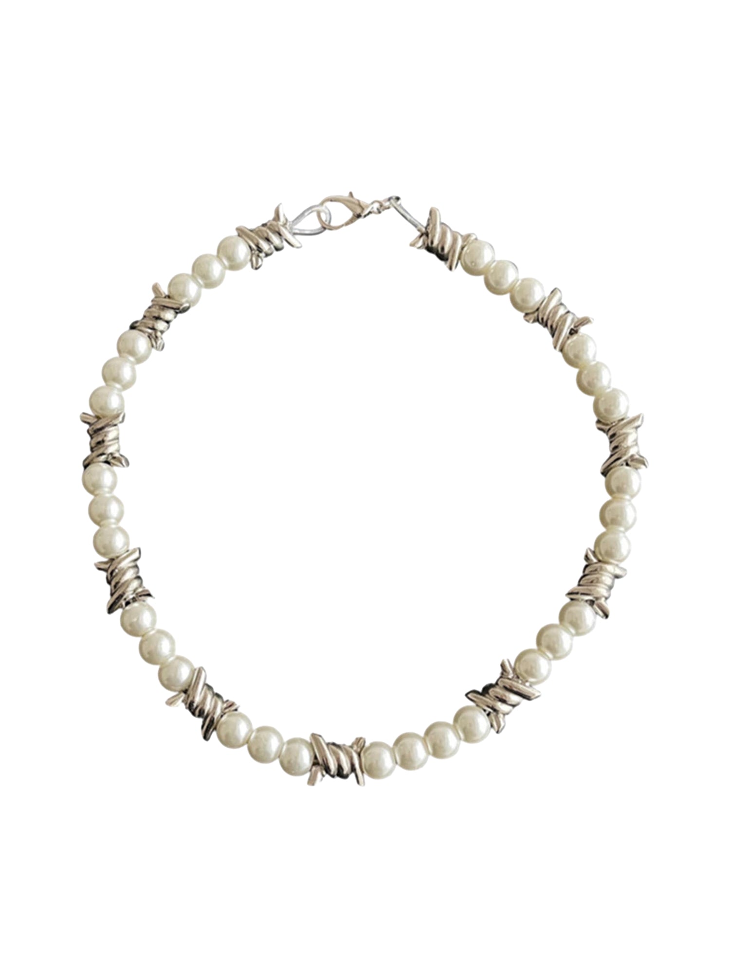 Thesupermade Punk Pearl Necklace - 1895 - White / ONE SIZE