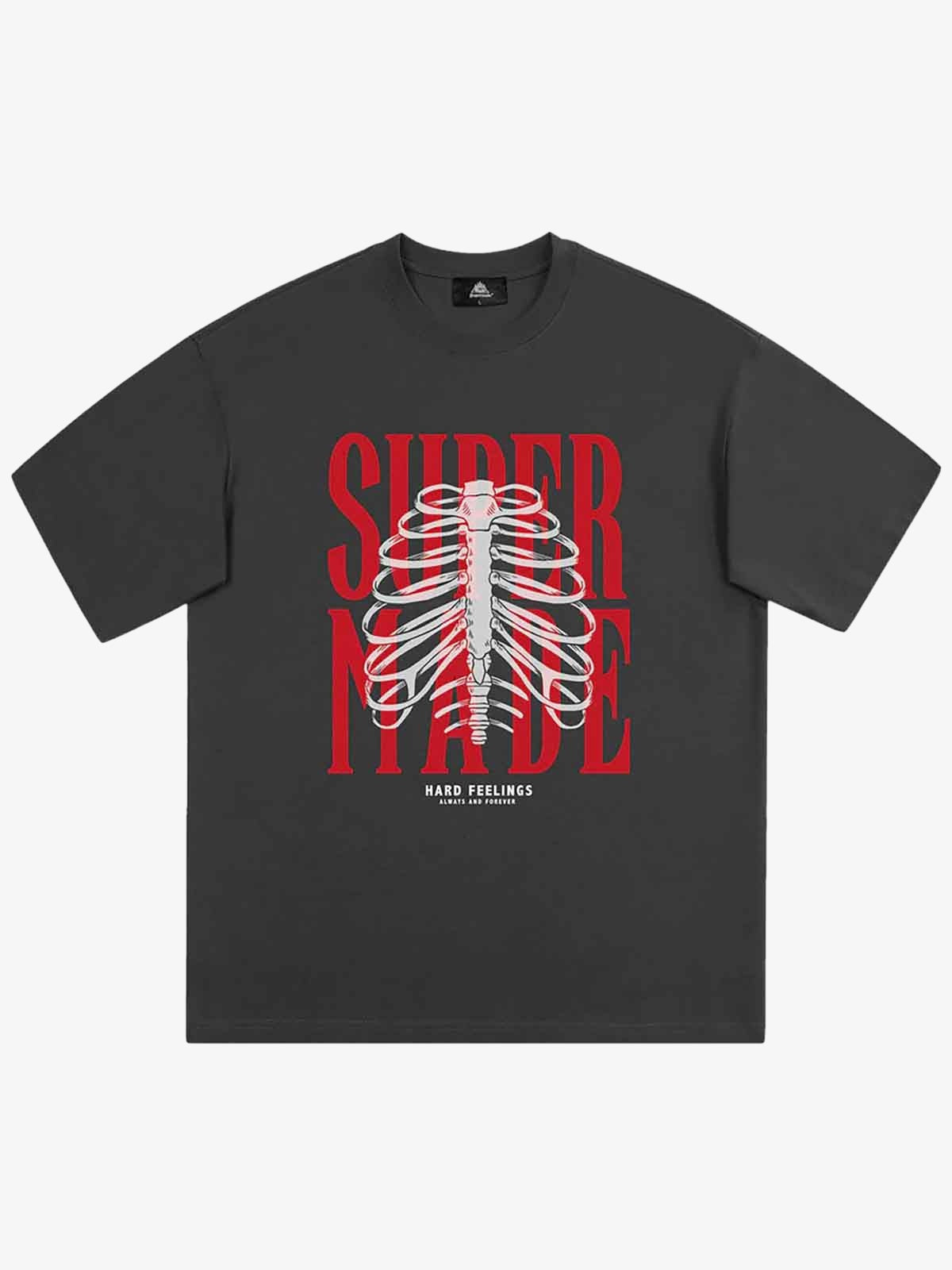 Thesupermade Skull Printed Logo Design T Shirt -1159 - Grey / XL