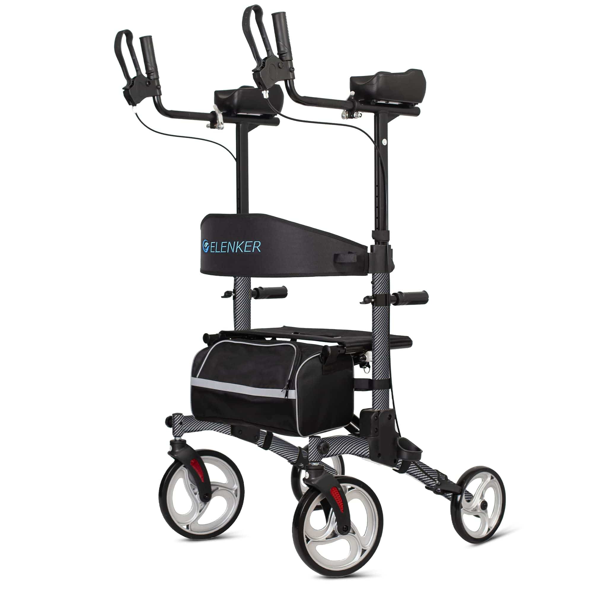 HFK-9240 Dual-Brake Upright walker 10" wheels - Black