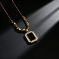 Strength & Radiance – Black CZ Halo Necklace