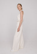 Bowie Wide Leg Trouser In Cream - M