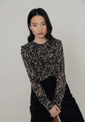 Julie Button Down Hidden Zebra Print Blouse In Black - 6