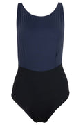 Kate One Piece Swimsuit Color Block Black/ Navy Blue - Small