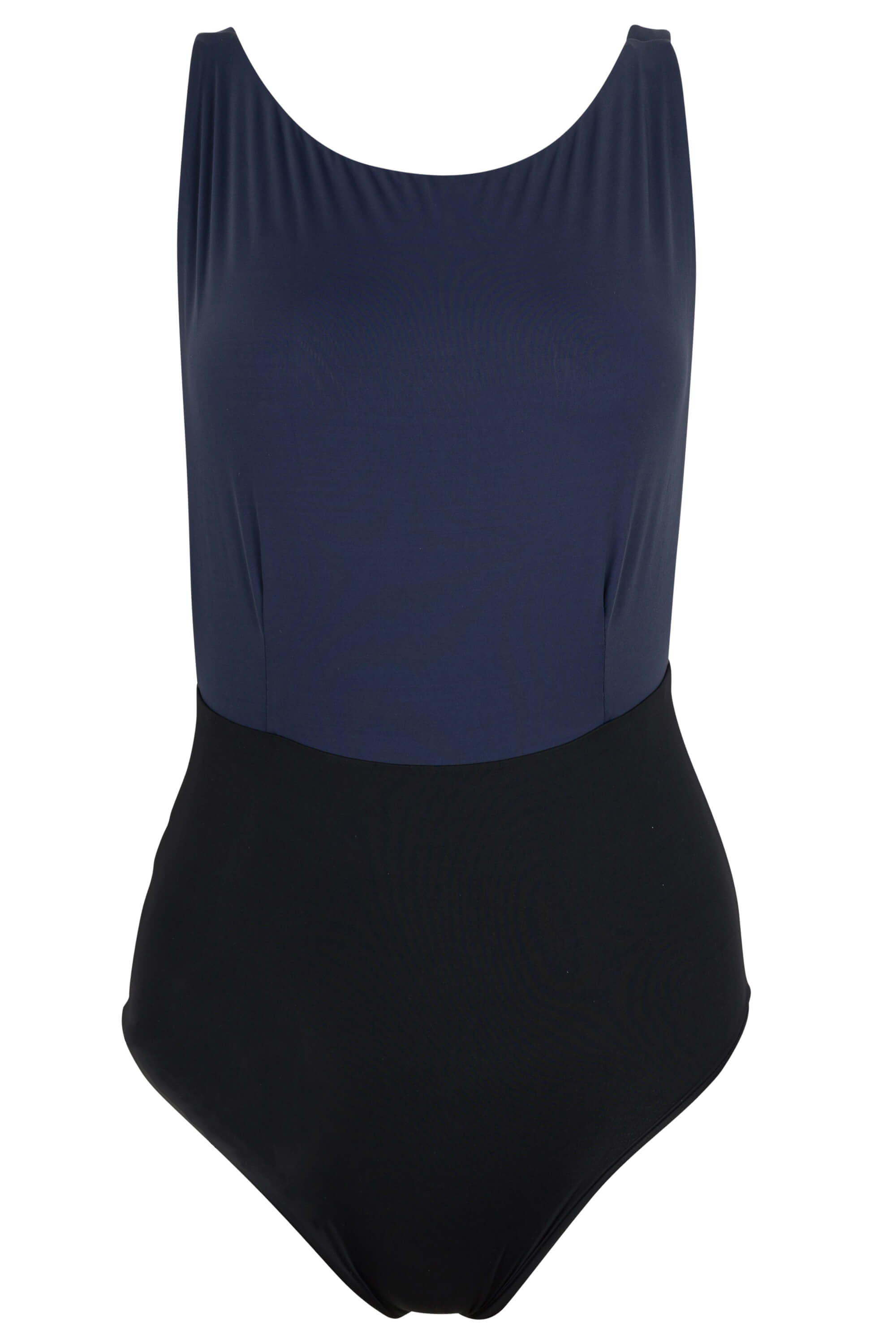 Kate One Piece Swimsuit Color Block Black/ Navy Blue - Small