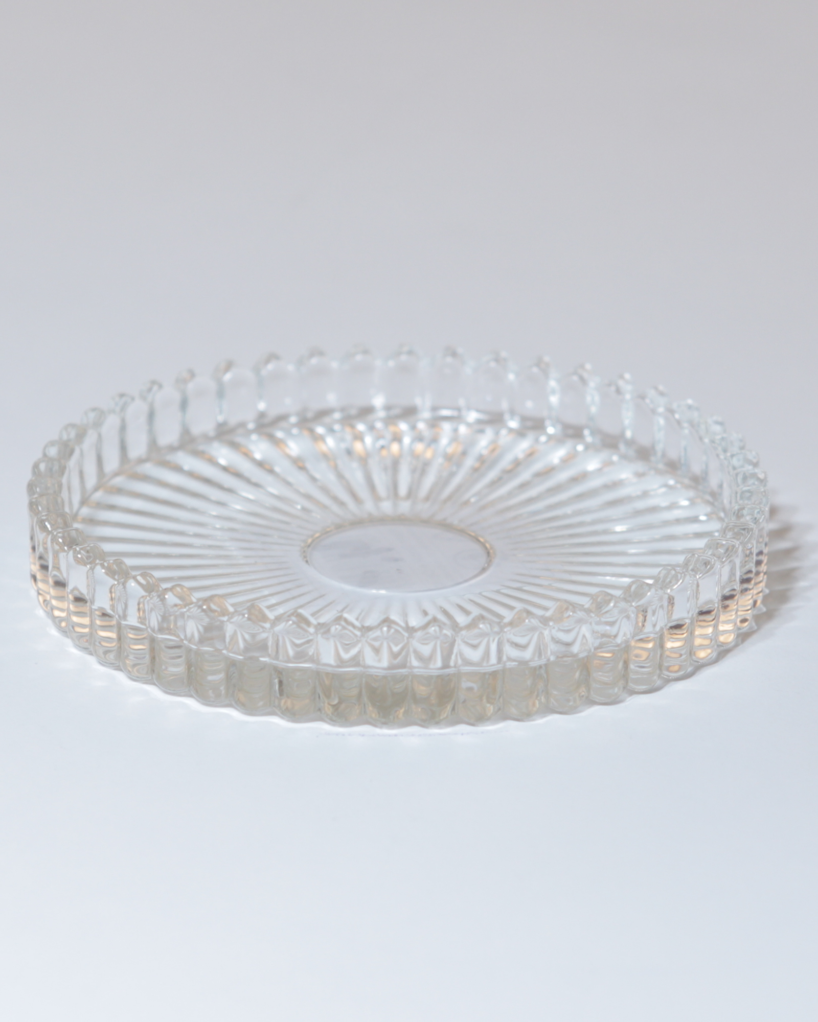 Kerzenteller · Glas facettiert · klar