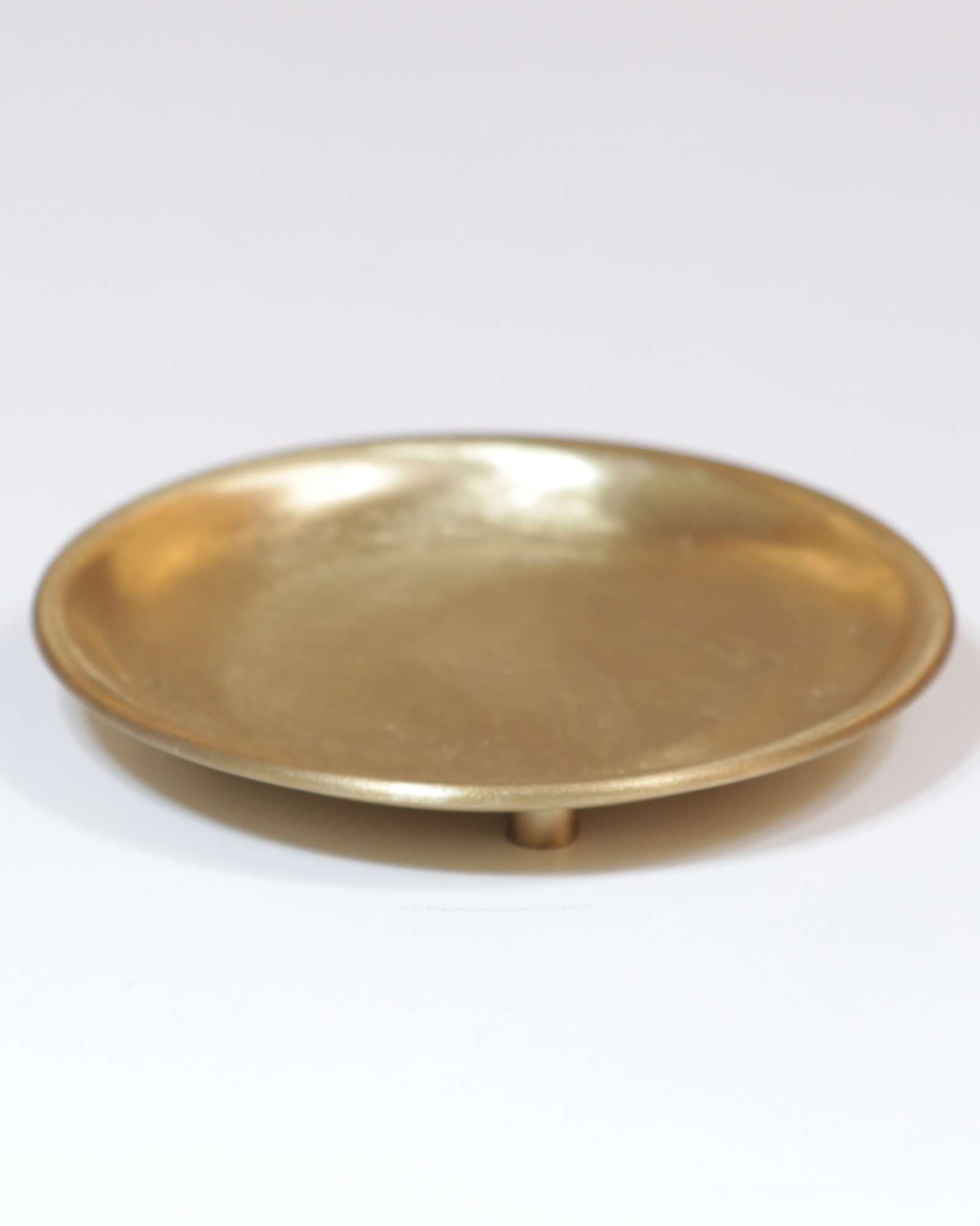 Kerzenteller · Messing glatt mattgold