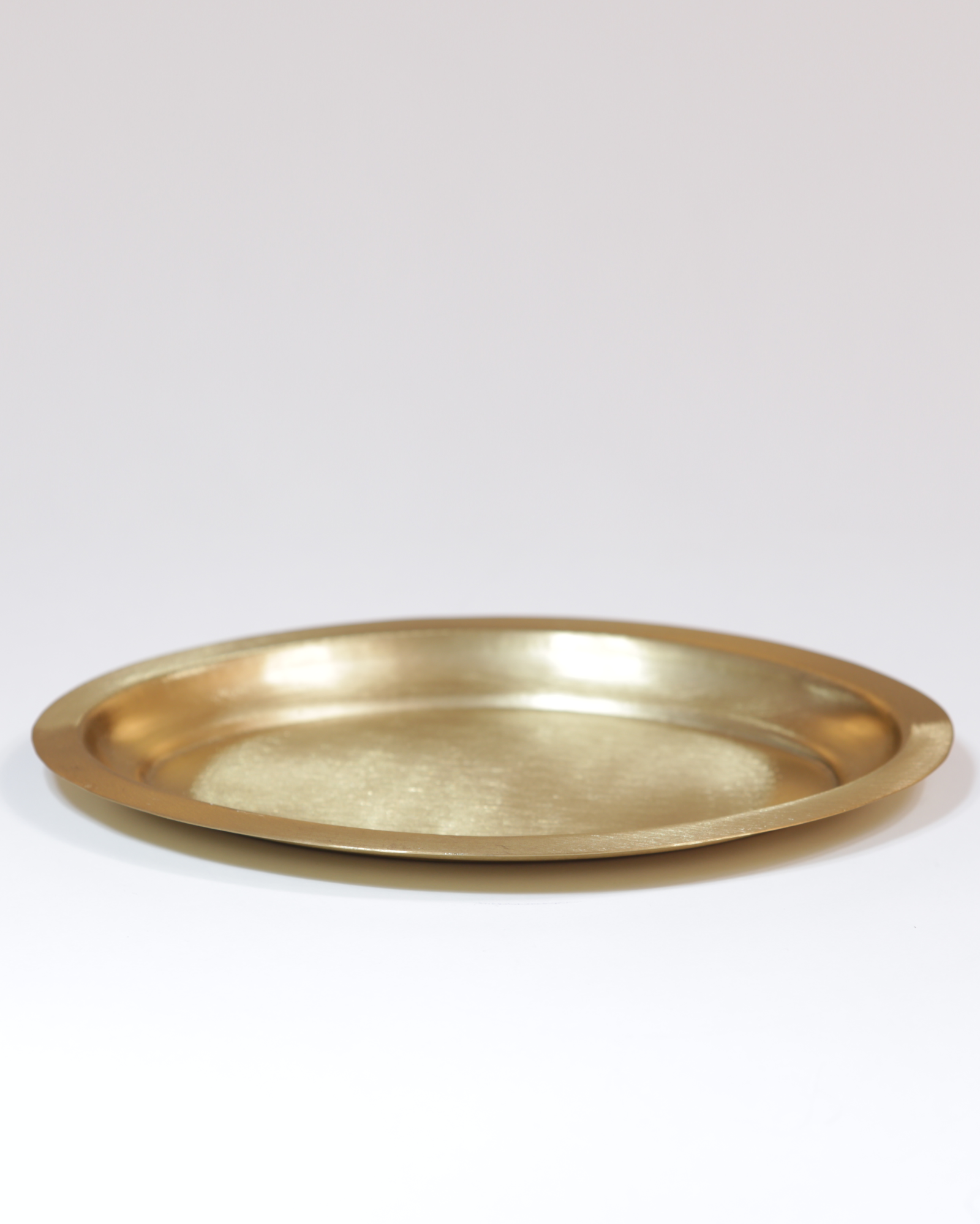 Kerzenteller · Messing oval-glatt mattgold