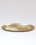 Kerzenteller · Messing oval gold glänzend