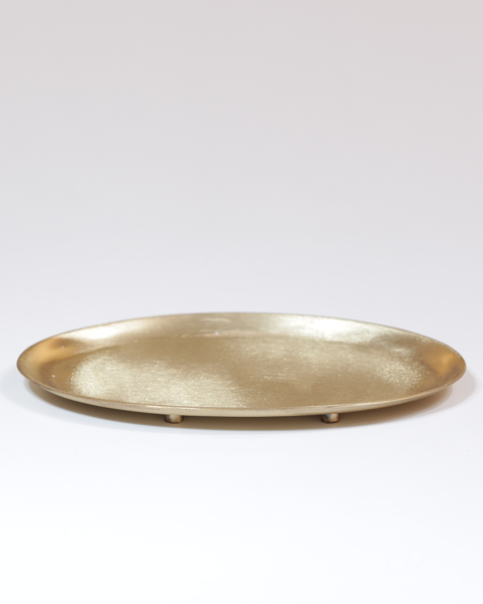 Kerzenteller · Messing oval gold glänzend