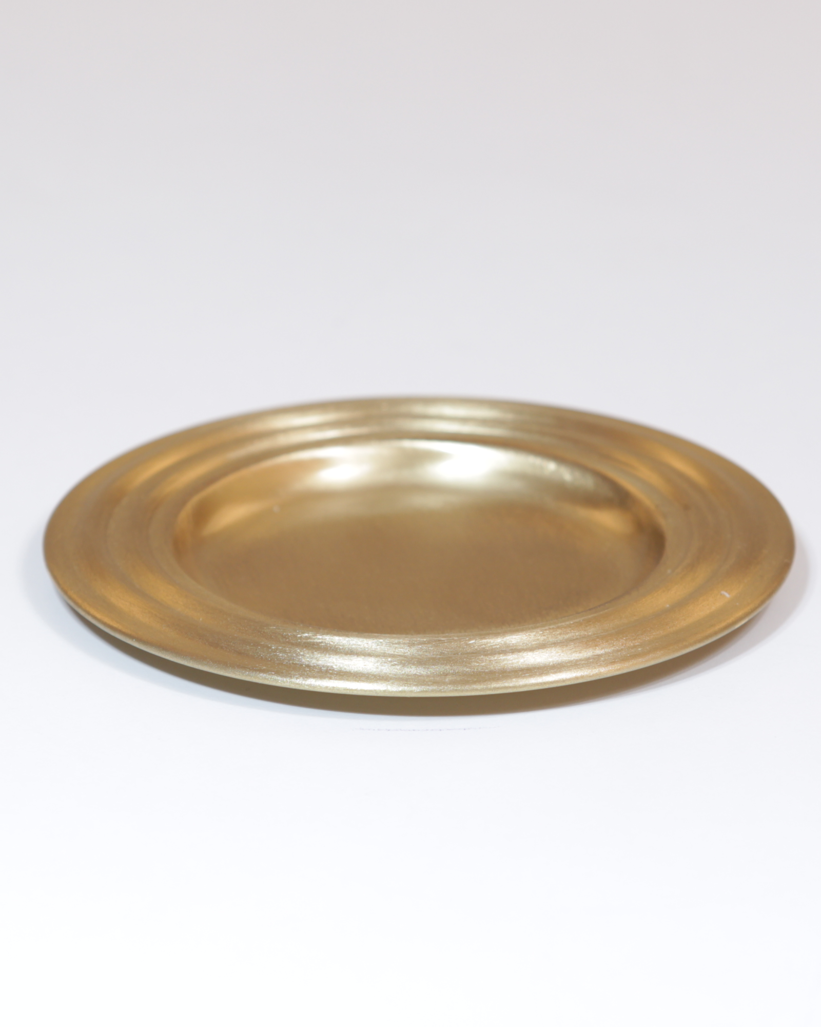 Kerzenteller · Messing schlicht mattgold