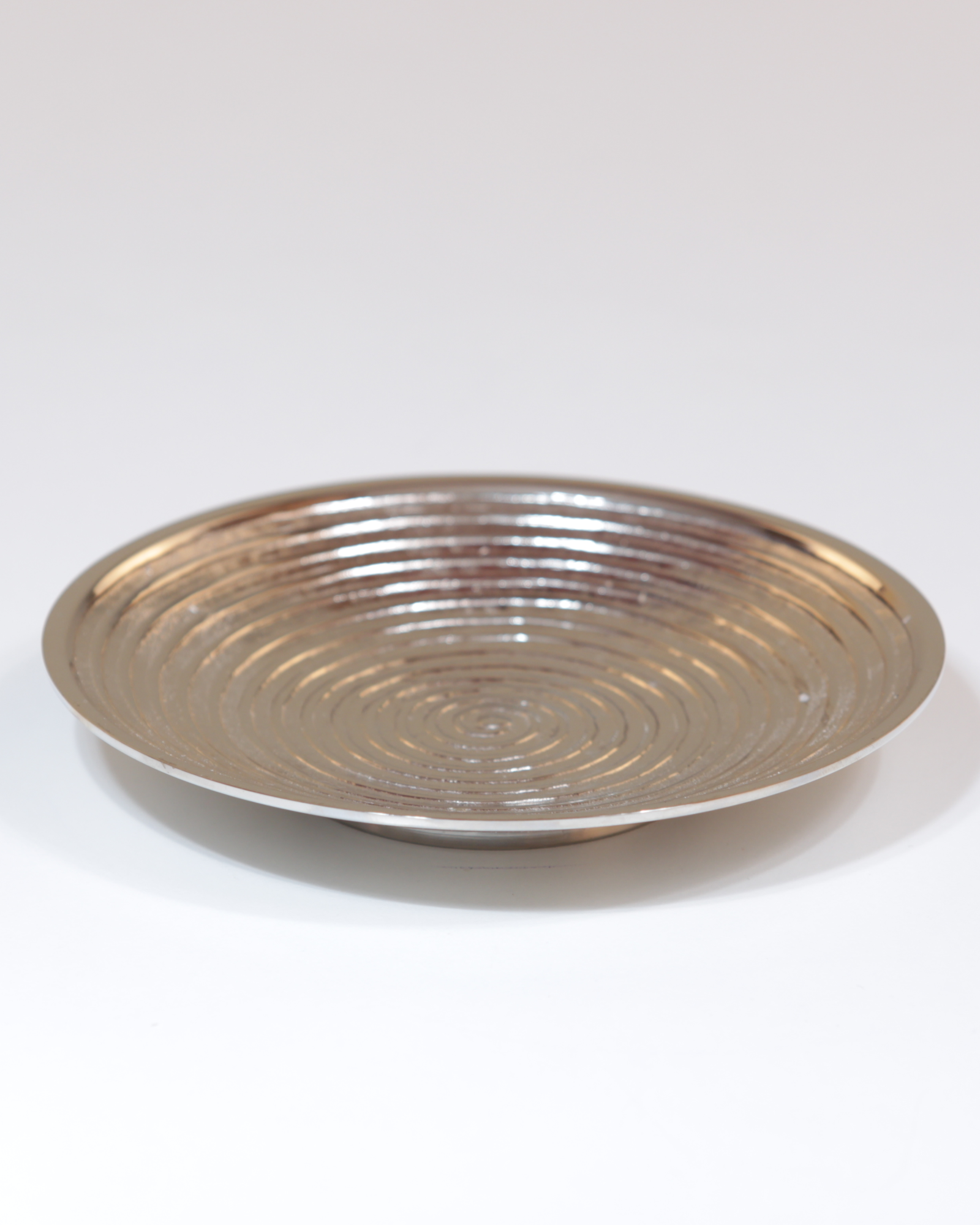 Kerzenteller · Messing Spiral mattsilber - mittel