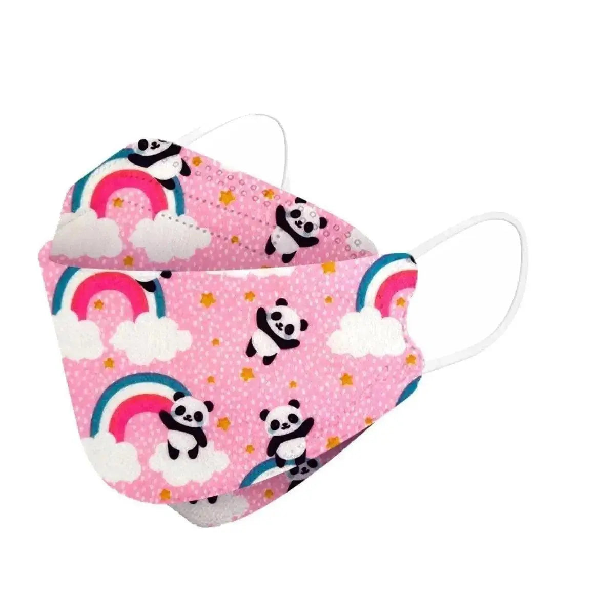 Kids KF94 Face Masks - Pink Rainbow Panda / 10 Masks