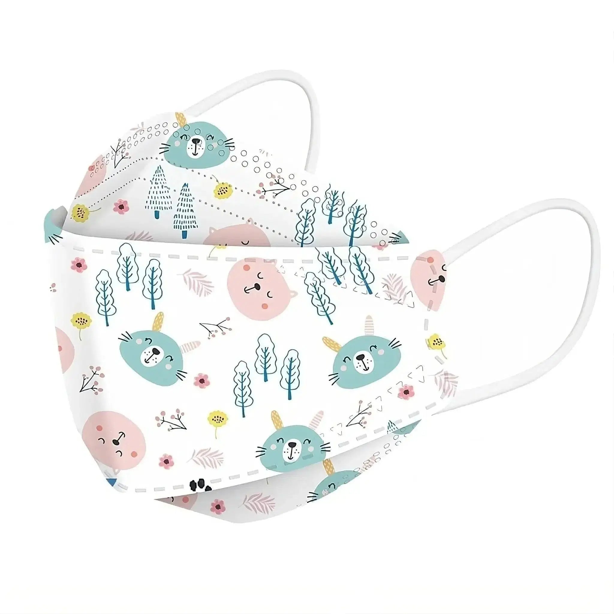 Kids KF94 Face Masks - White Cat / 30 Masks
