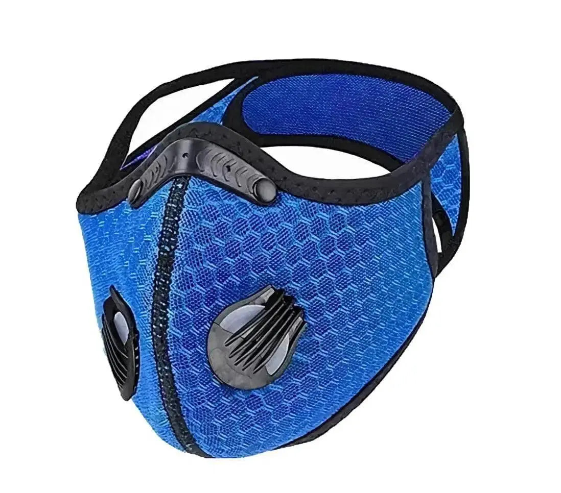 Kids Mesh Sports Mask with 5-Layer Carbon Activated Filter - Blue