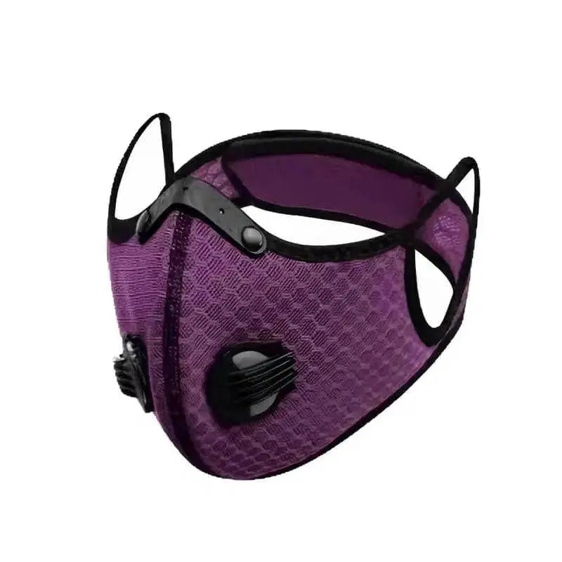 Kids Mesh Sports Mask with 5-Layer Carbon Activated Filter - Purple