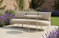 Kiki Beige 3-Seater Curved Garden Sofa and Coffee Table