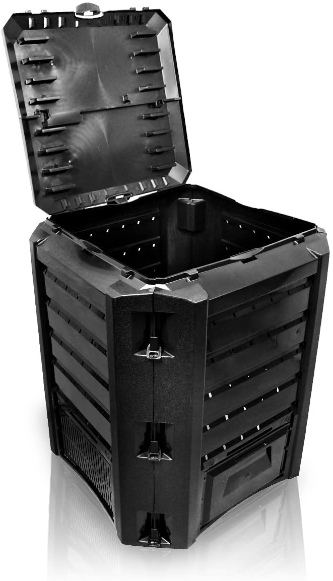 Komposter Thermo Garten Kompostierer 380Liter, Schwarz