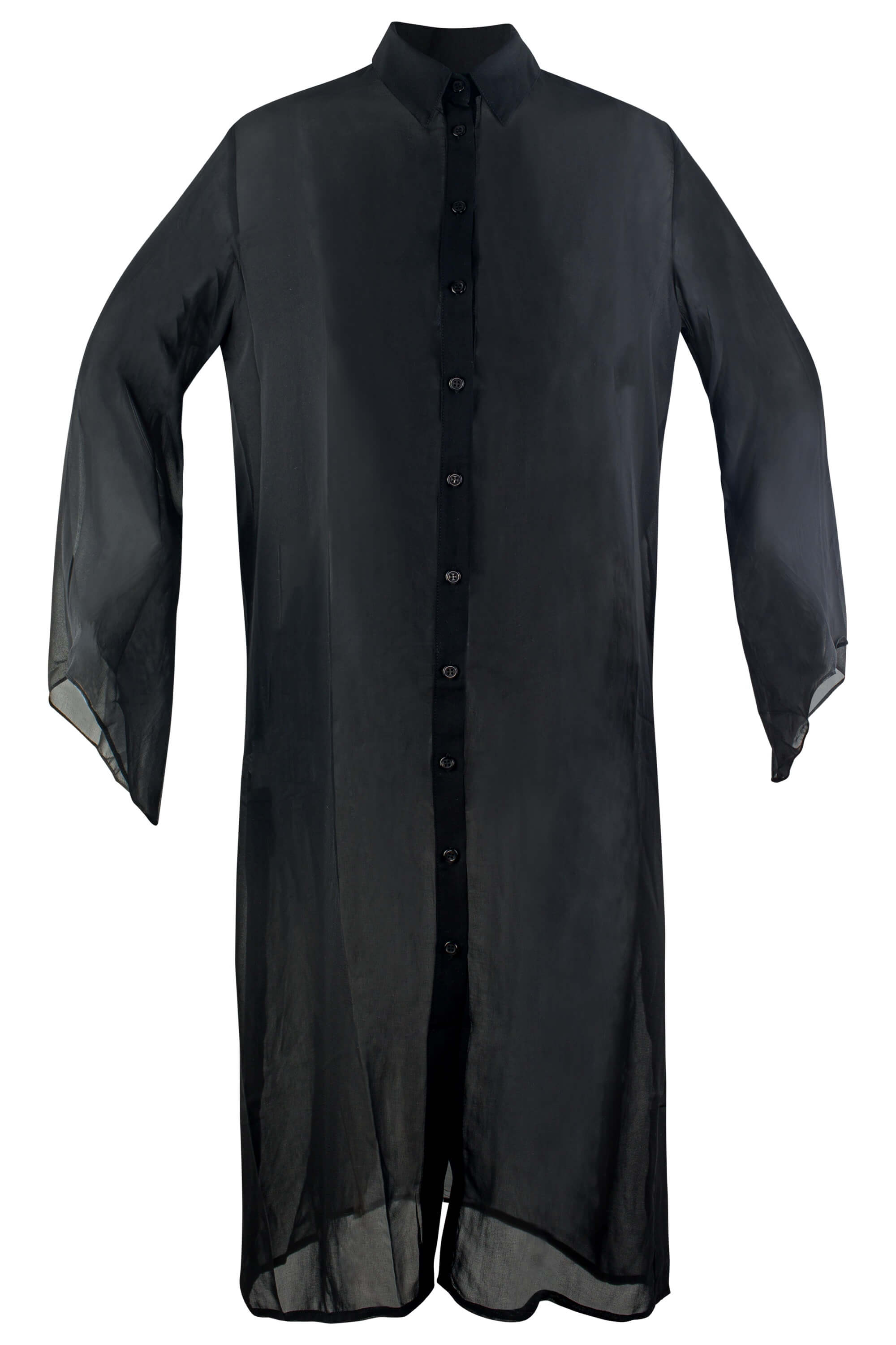Kris Buttoned Beach Cover Up in Black - Small