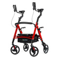 YF-9008A Dual-Brake Heavy Duty Upright Walker 10" Wheels - Red